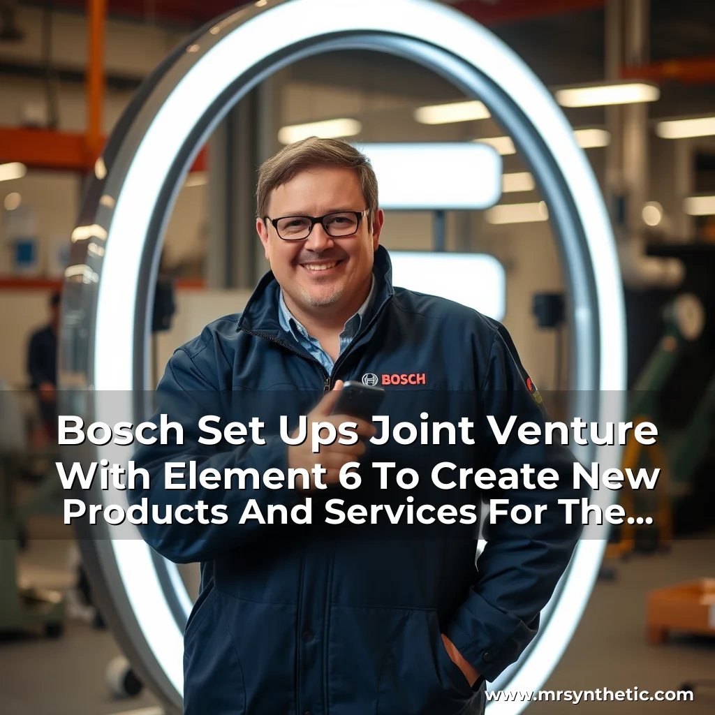 Read more about the article Bosch Set Ups Joint Venture With Element 6 To Create New Products And Services For The Market.
